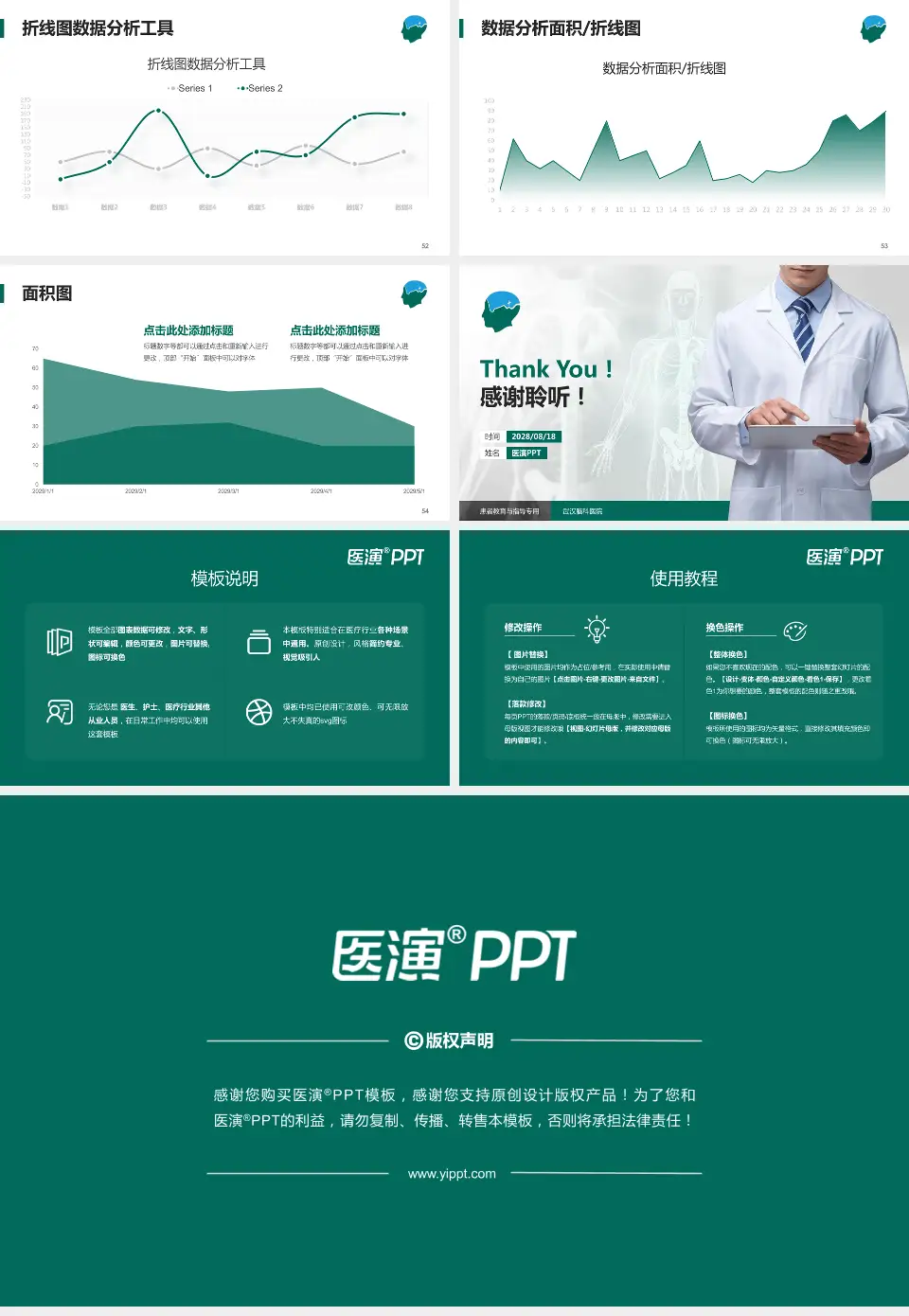 武汉脑科医院患者教育与指导PPT模板16:9格式幻灯片预览图7