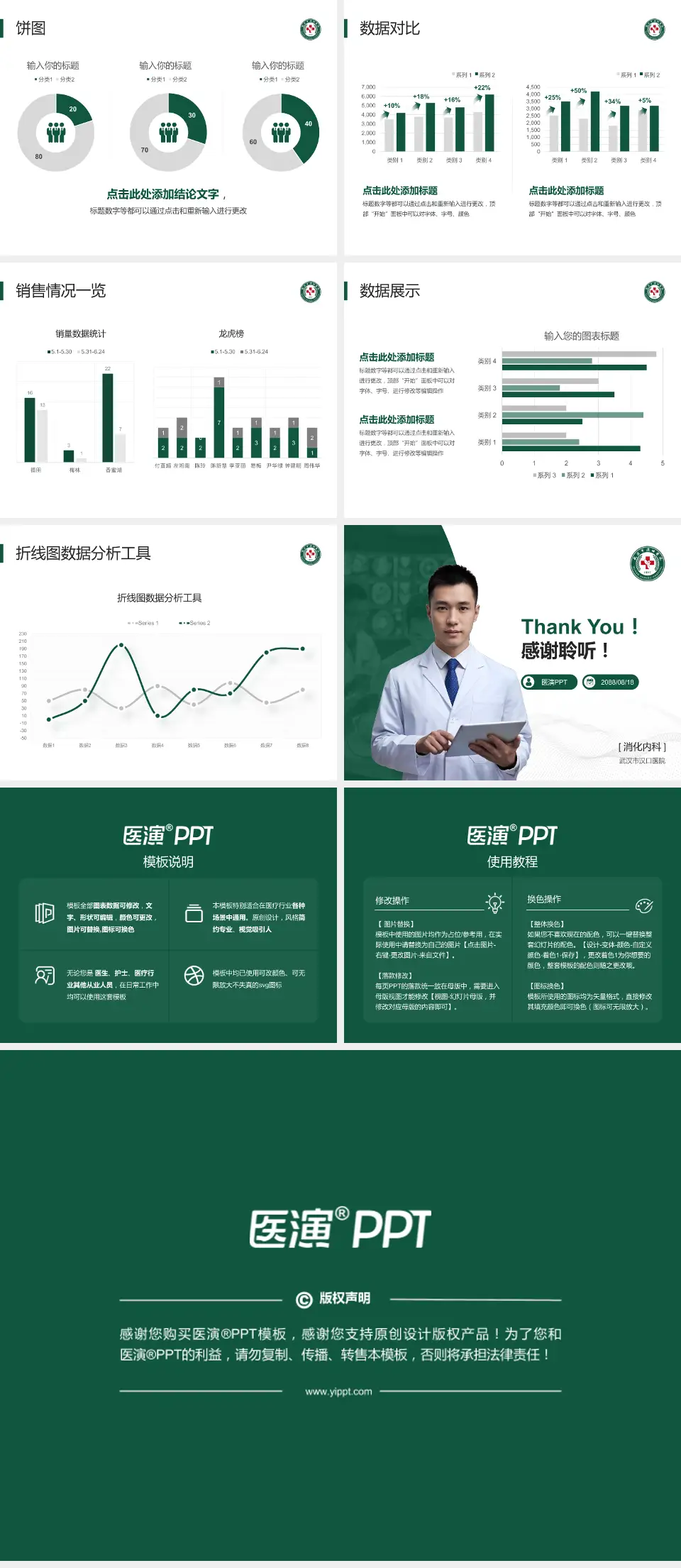 武汉市汉口医院病例分享与讨论PPT模板4:3格式幻灯片预览图4