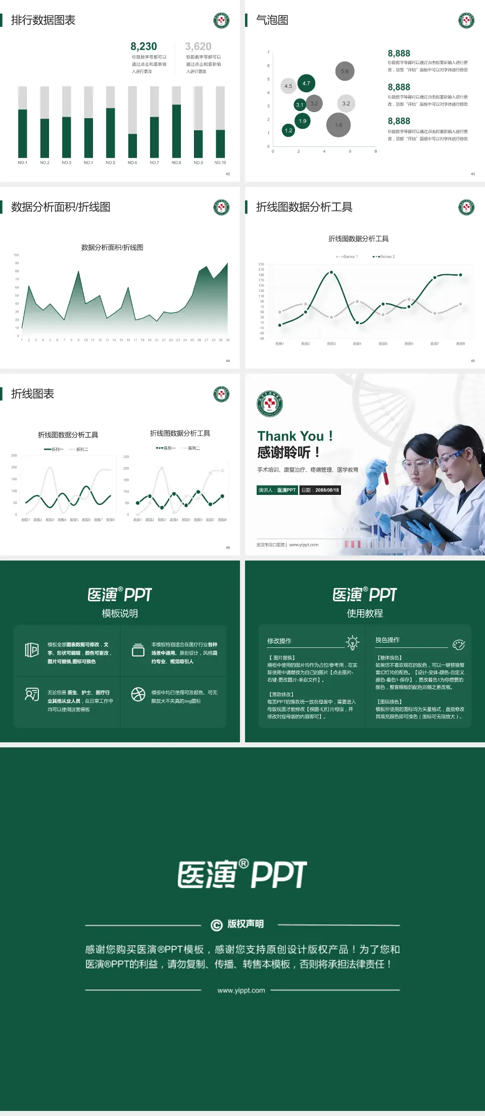 武汉市汉口医院科研成果展示PPT模板4:3格式幻灯片预览图6