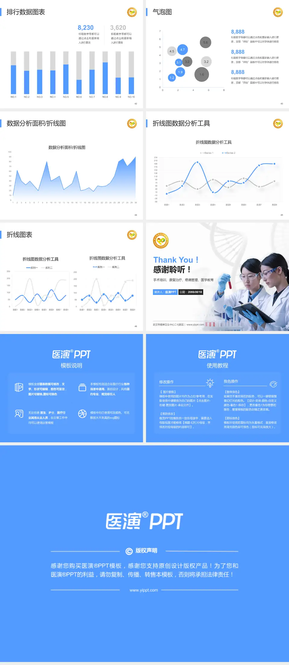 武汉市精神卫生中心二七院区科研成果展示PPT模板4:3格式幻灯片预览图6