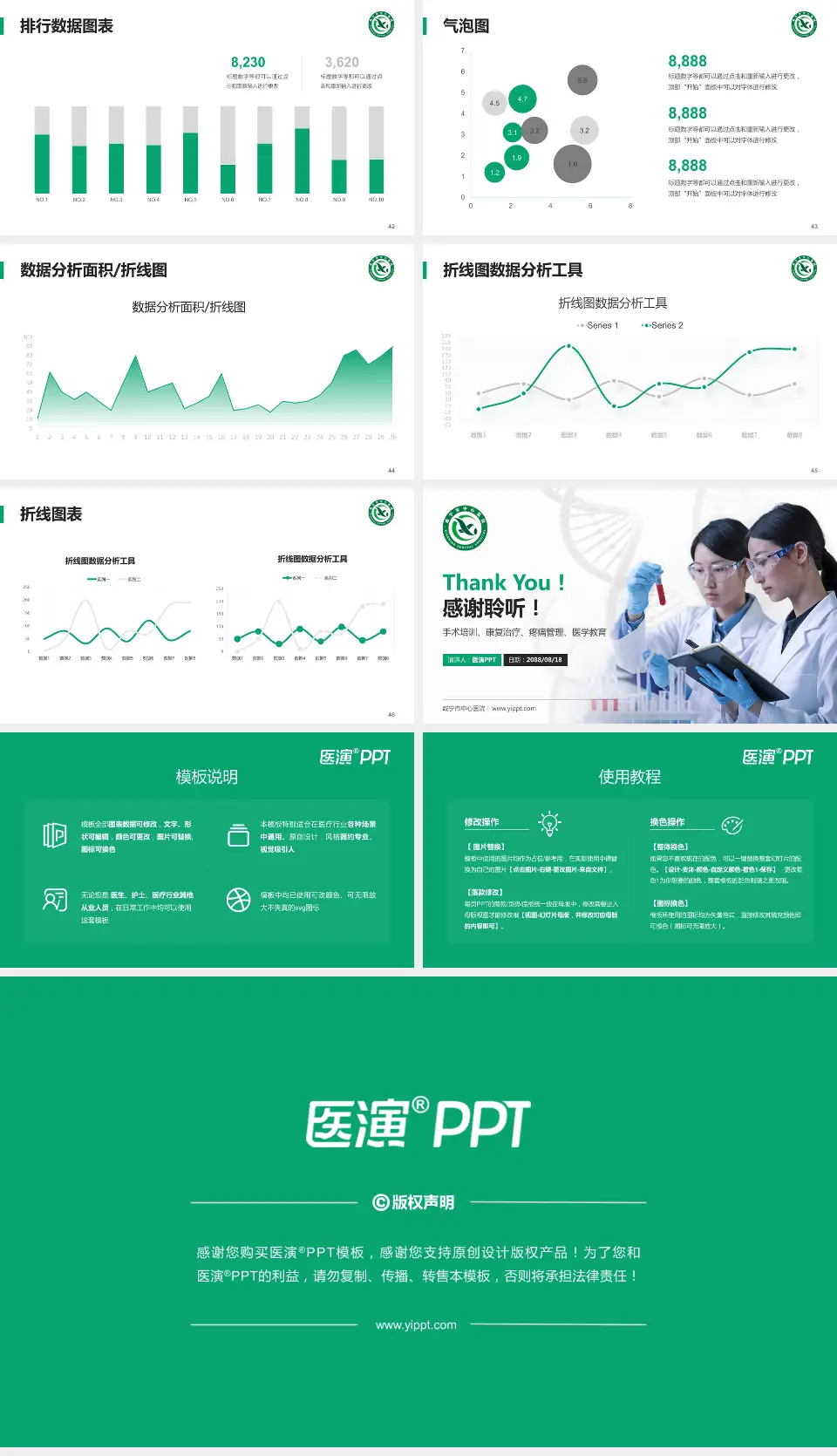 咸宁市中心医院科研成果展示PPT模板16:9格式幻灯片预览图6