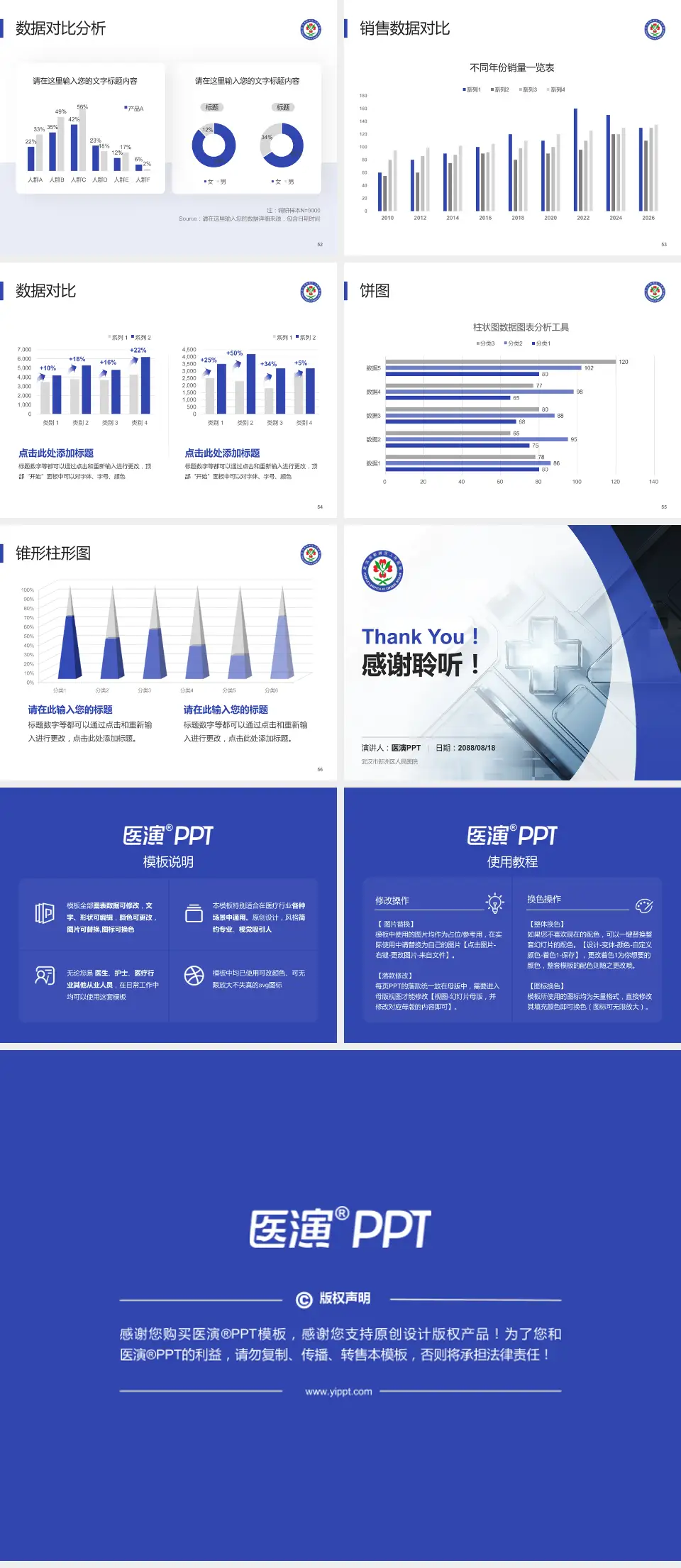 武汉市新洲区人民医院医疗行业比赛专用PPT模板4:3格式幻灯片预览图7