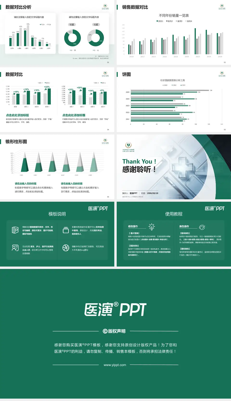 宜昌市中心人民医院江南院区医疗行业比赛专用PPT模板16:9格式幻灯片预览图7