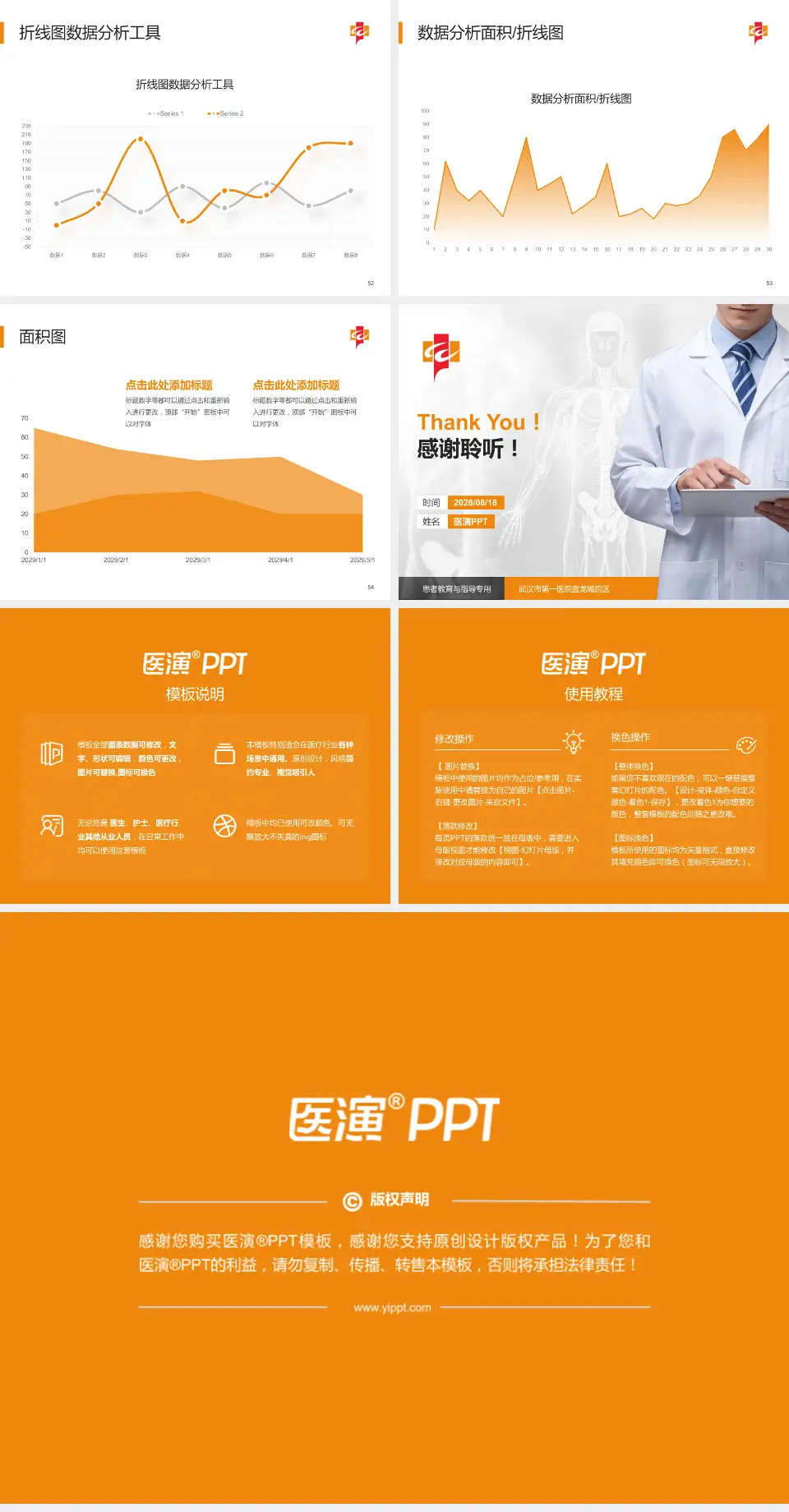 武汉市第一医院盘龙城院区患者教育与指导PPT模板4:3格式幻灯片预览图7