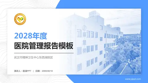 武汉市精神卫生中心东西湖院区医院管理报告PPT模板