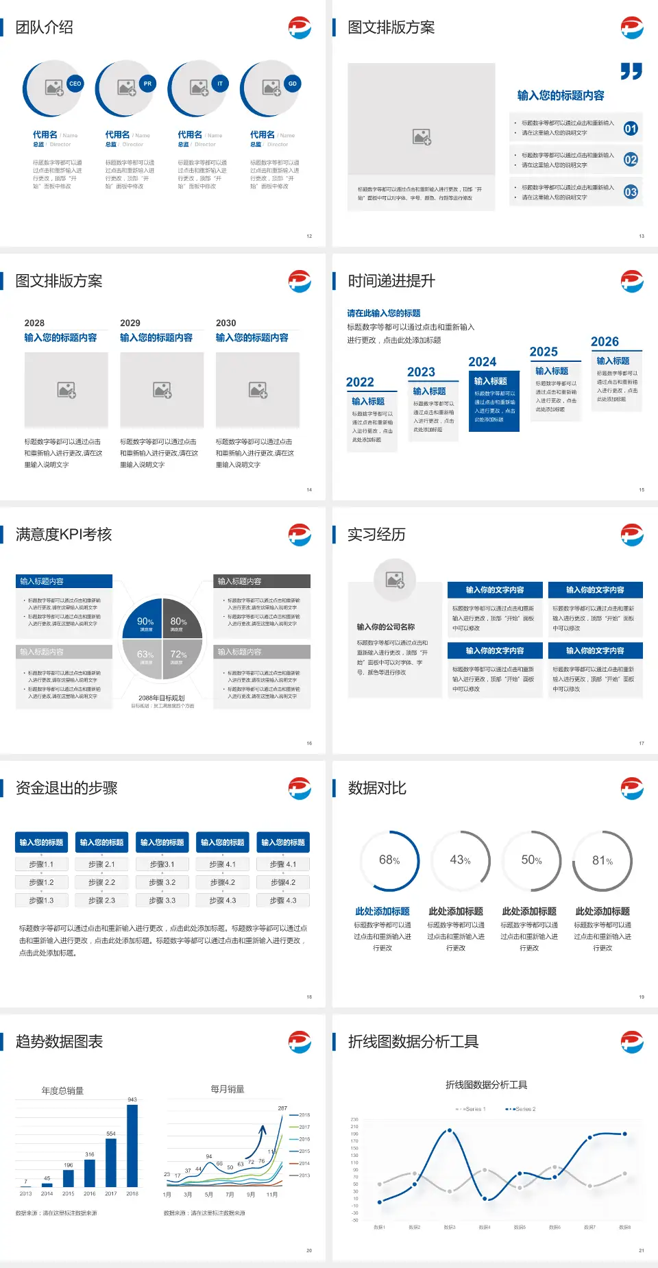 武汉市普仁医院培训与教育PPT模板4:3格式幻灯片预览图3
