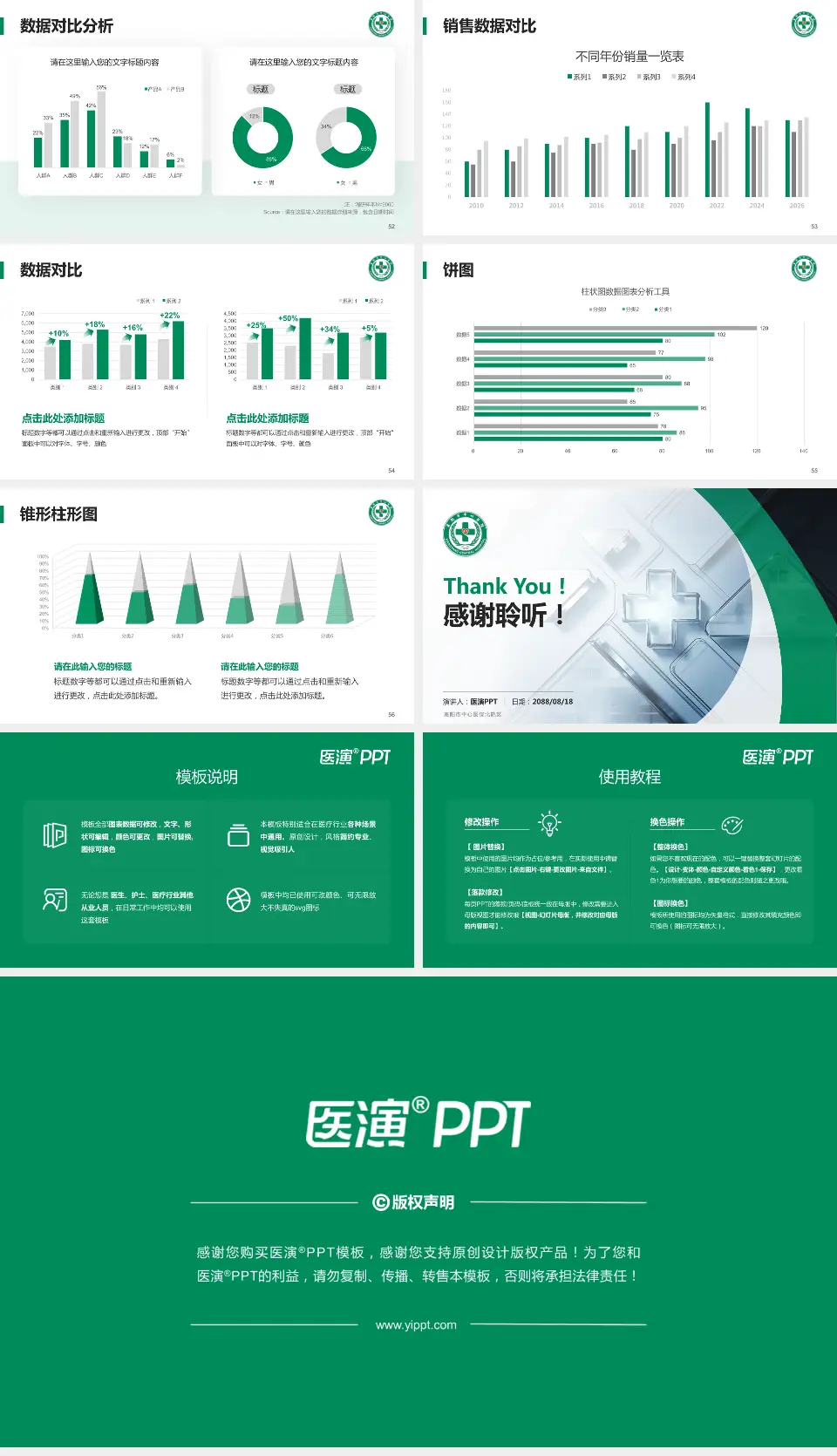 襄阳市中心医院北院区医疗行业比赛专用PPT模板16:9格式幻灯片预览图7