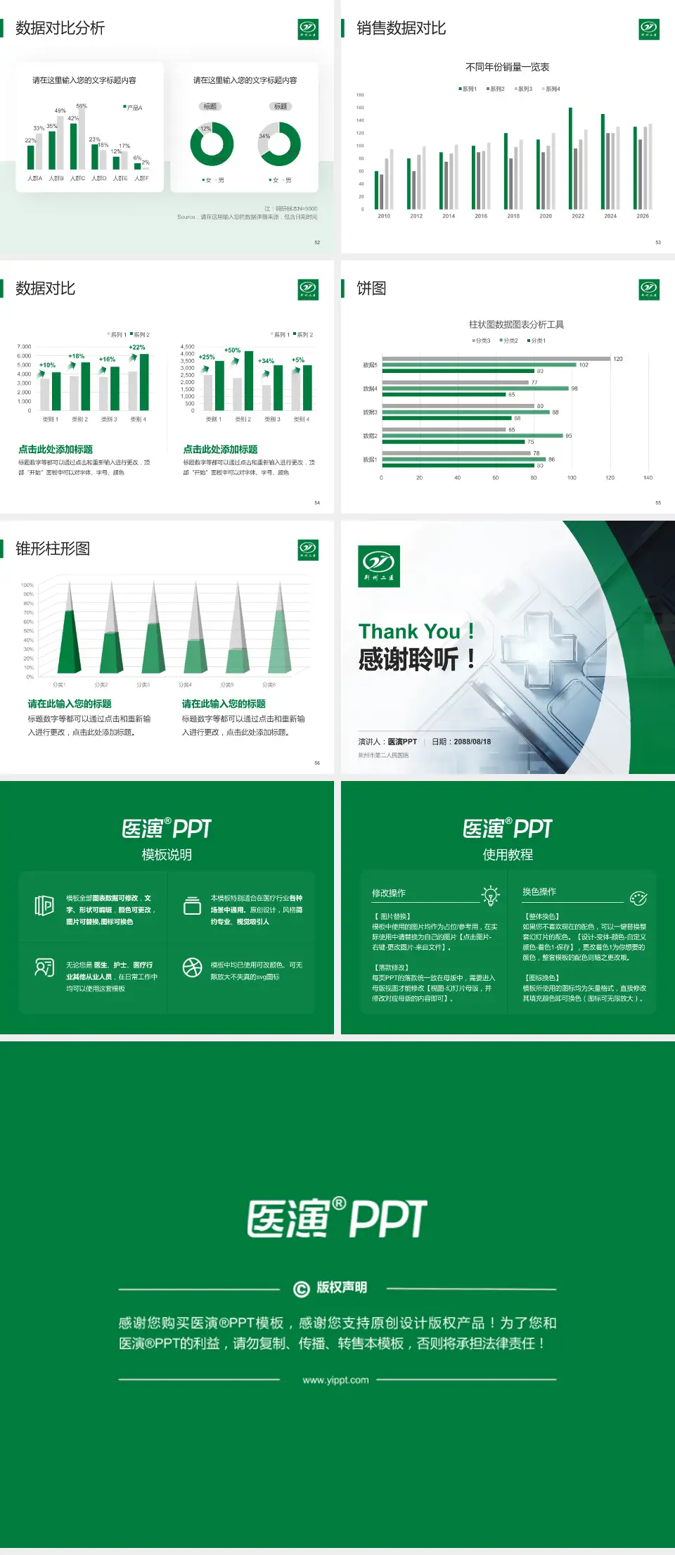 荆州市第二人民医院医疗行业比赛专用PPT模板4:3格式幻灯片预览图7