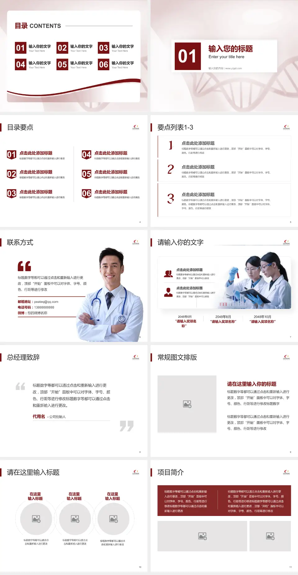 荆州市中医院项目申请与汇报PPT模板4:3格式幻灯片预览图2