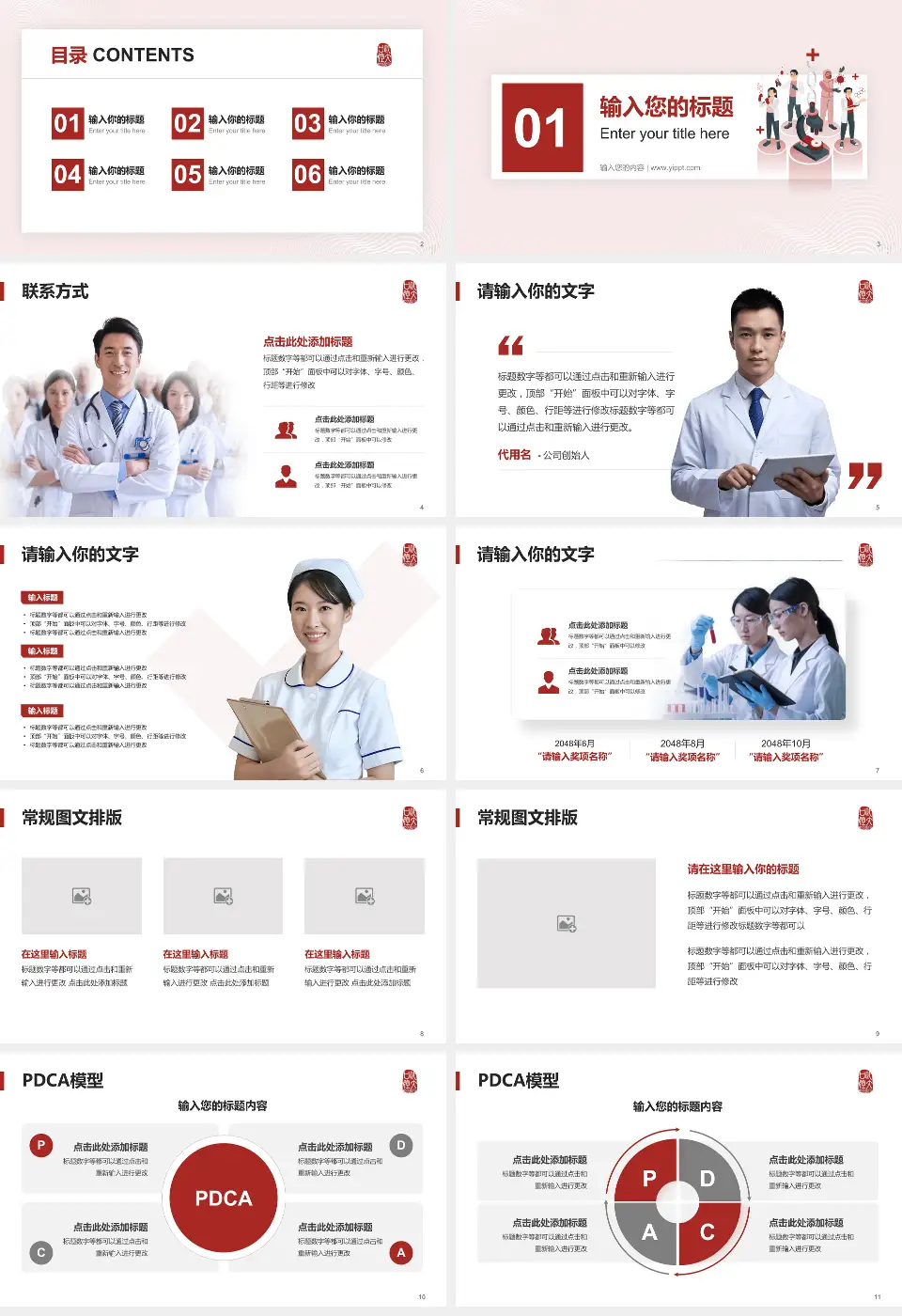 武汉大学口腔医院品管圈PDCA演示专用PPT模板16:9格式幻灯片预览图2