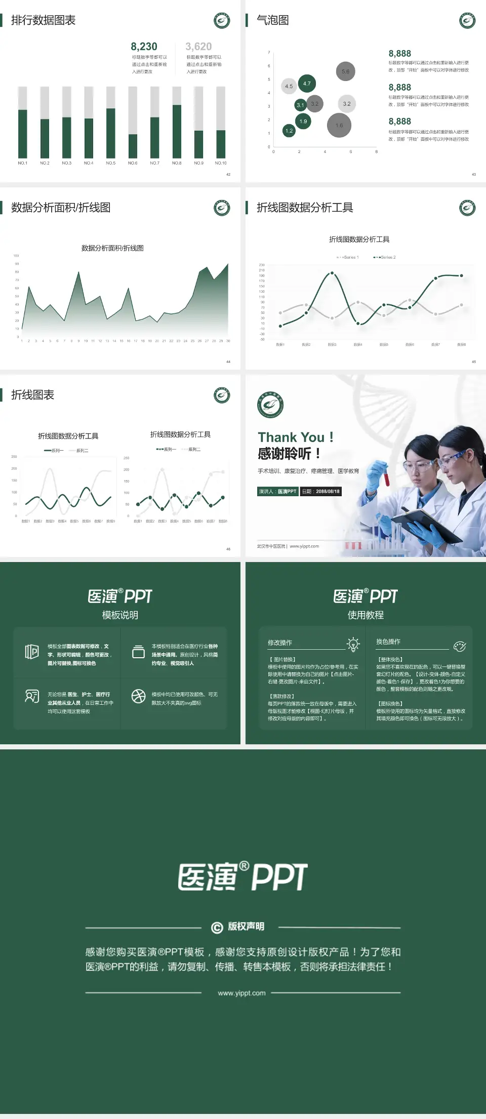 武汉市中医医院科研成果展示PPT模板4:3格式幻灯片预览图6