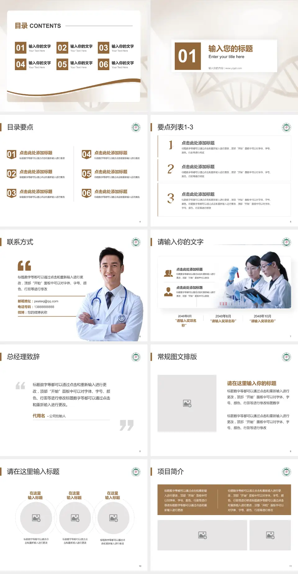 宜昌市中医医院项目申请与汇报PPT模板4:3格式幻灯片预览图2