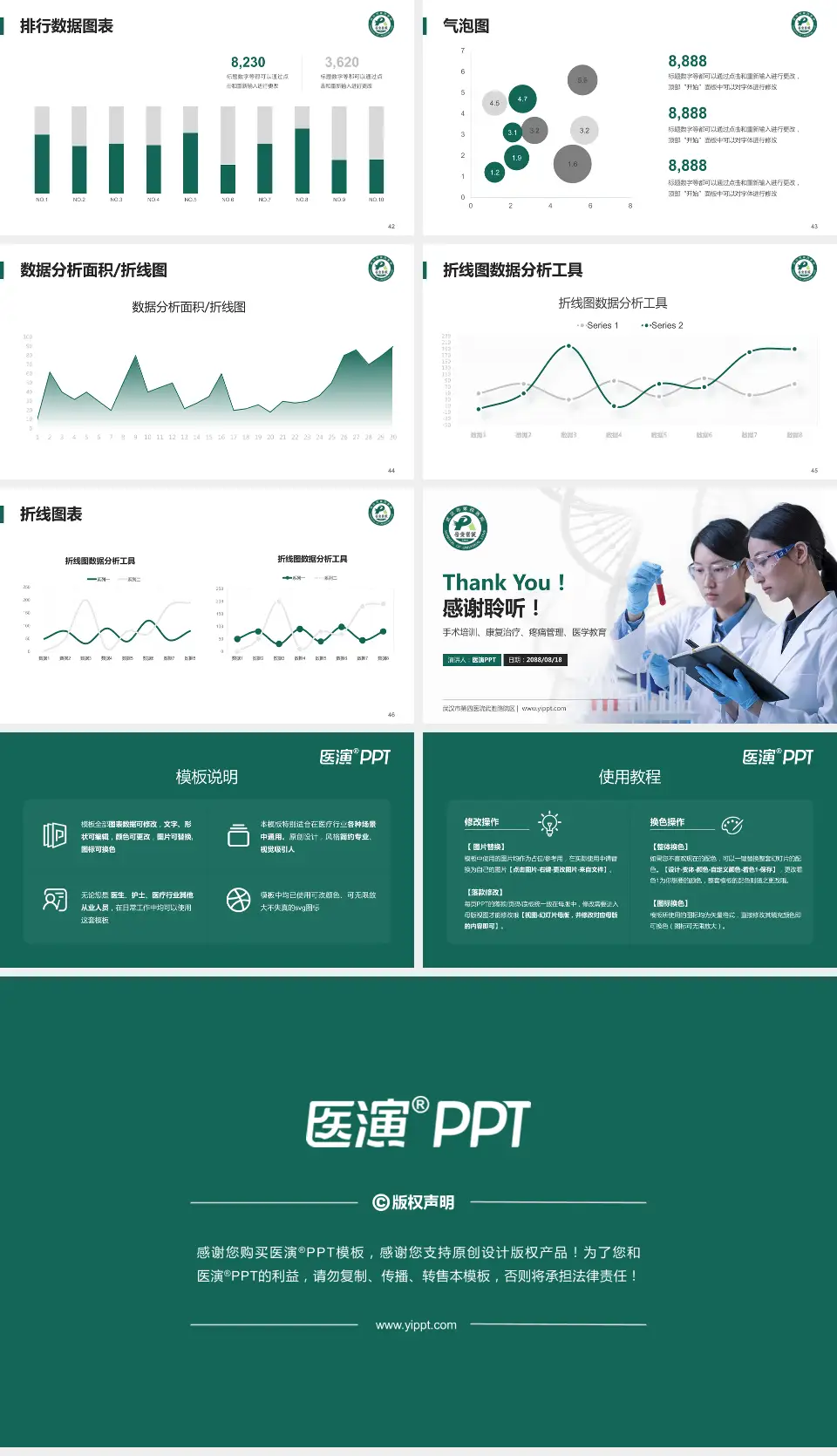 武汉市第四医院武胜路院区科研成果展示PPT模板16:9格式幻灯片预览图6