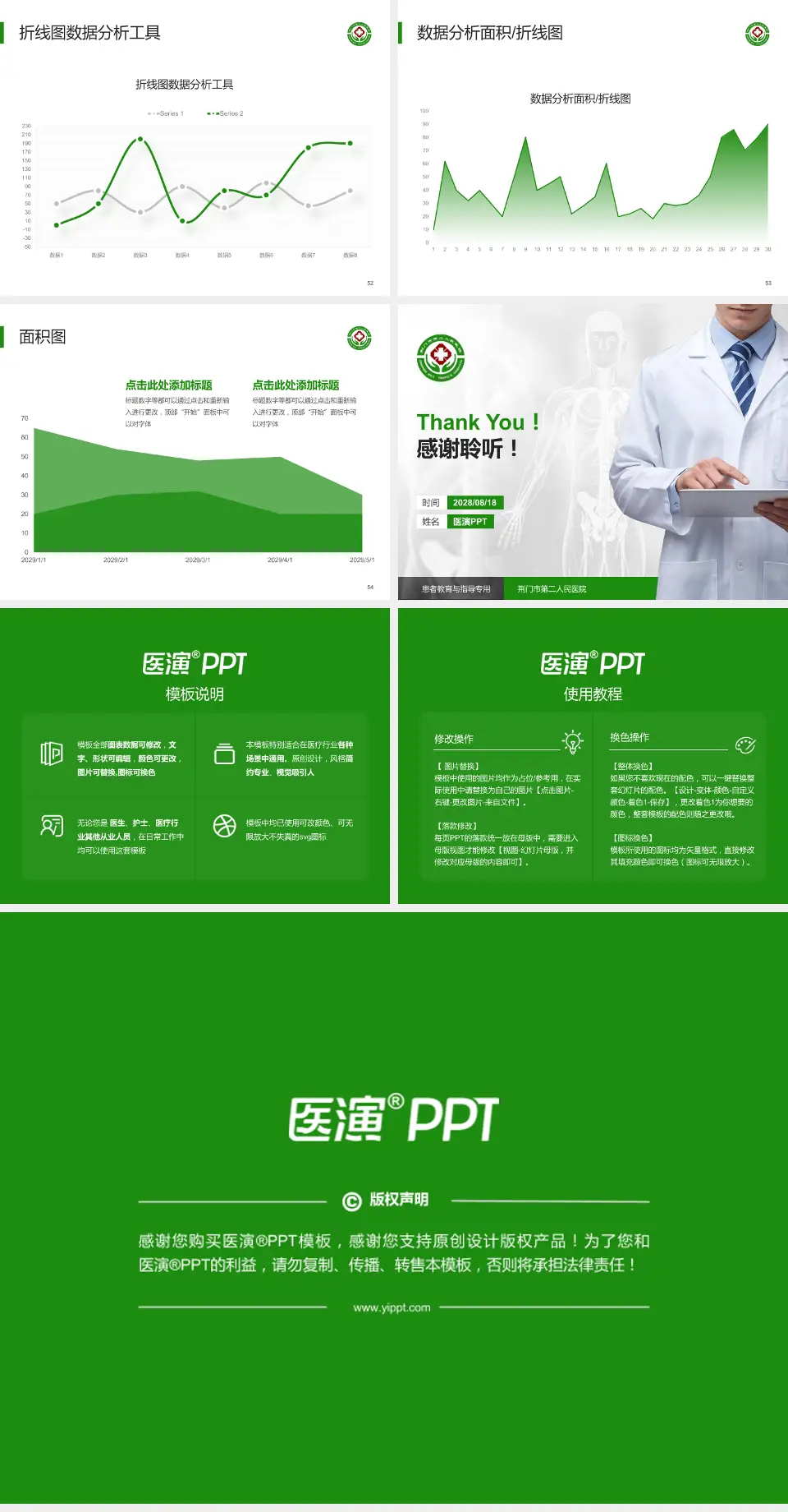 荆门市第二人民医院患者教育与指导PPT模板4:3格式幻灯片预览图7
