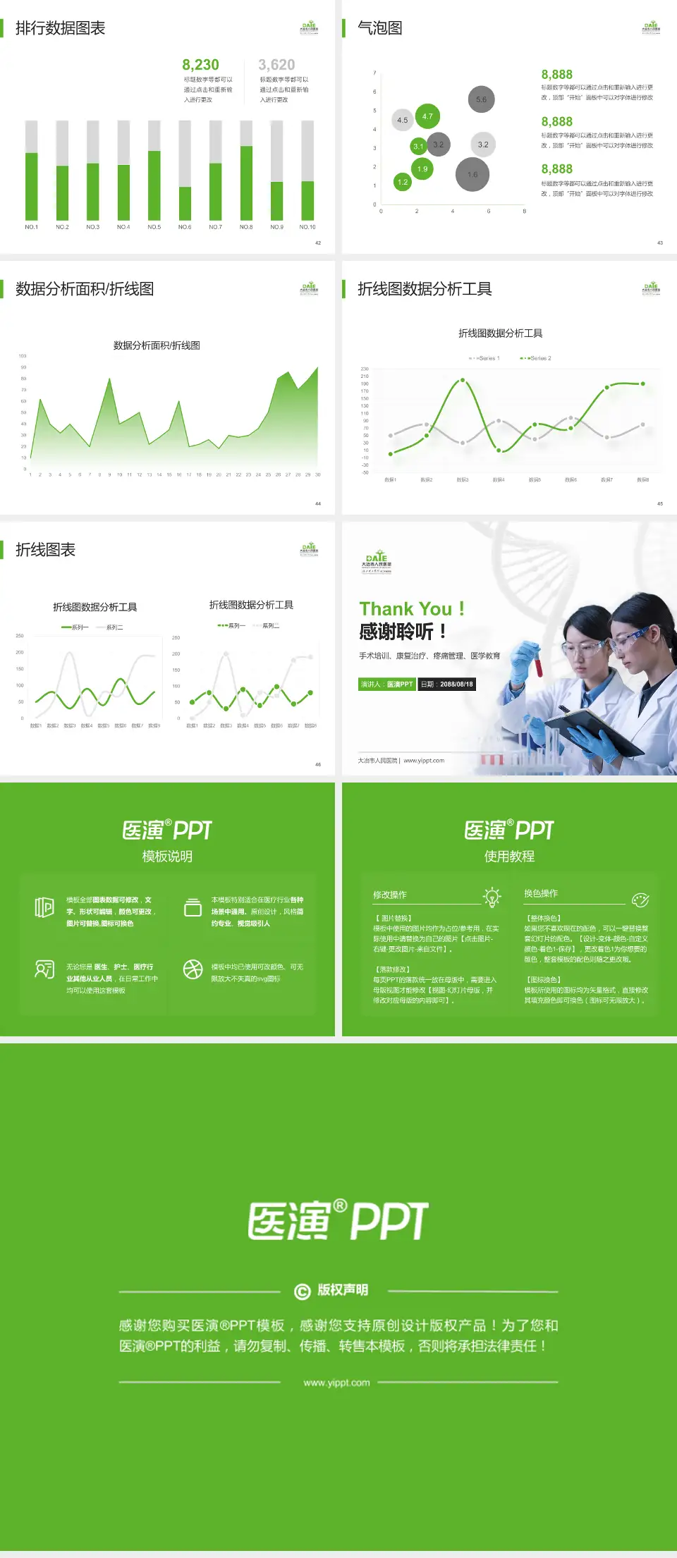 大冶市人民医院科研成果展示PPT模板4:3格式幻灯片预览图6