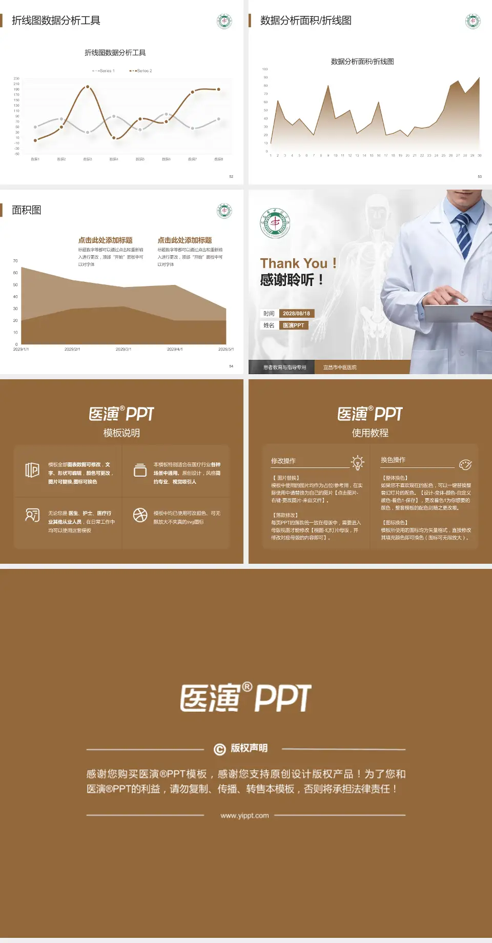 宜昌市中医医院患者教育与指导PPT模板4:3格式幻灯片预览图7