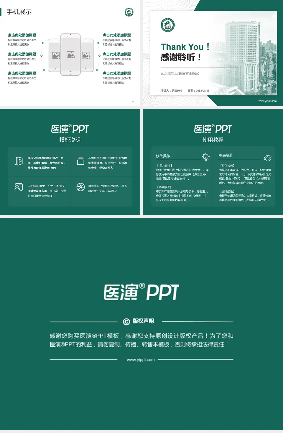 武汉市第四医院古田院区医院管理报告PPT模板4:3格式幻灯片预览图7