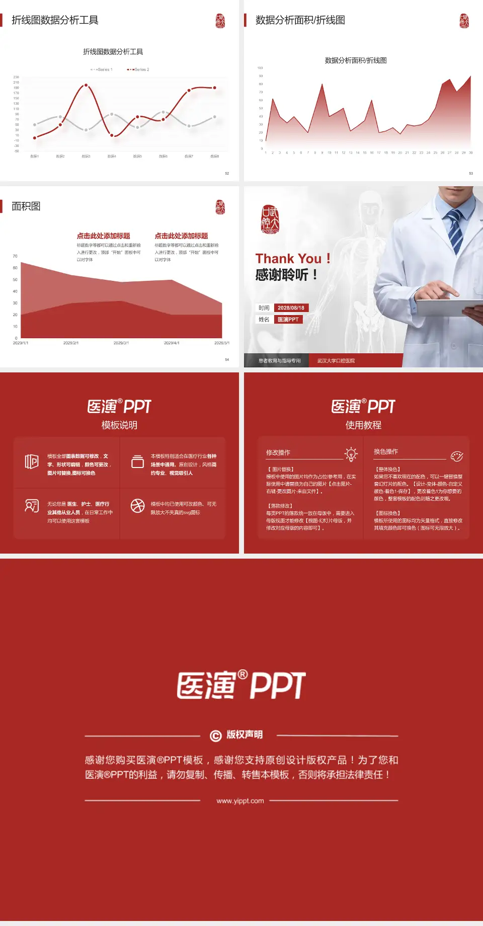 武汉大学口腔医院患者教育与指导PPT模板4:3格式幻灯片预览图7