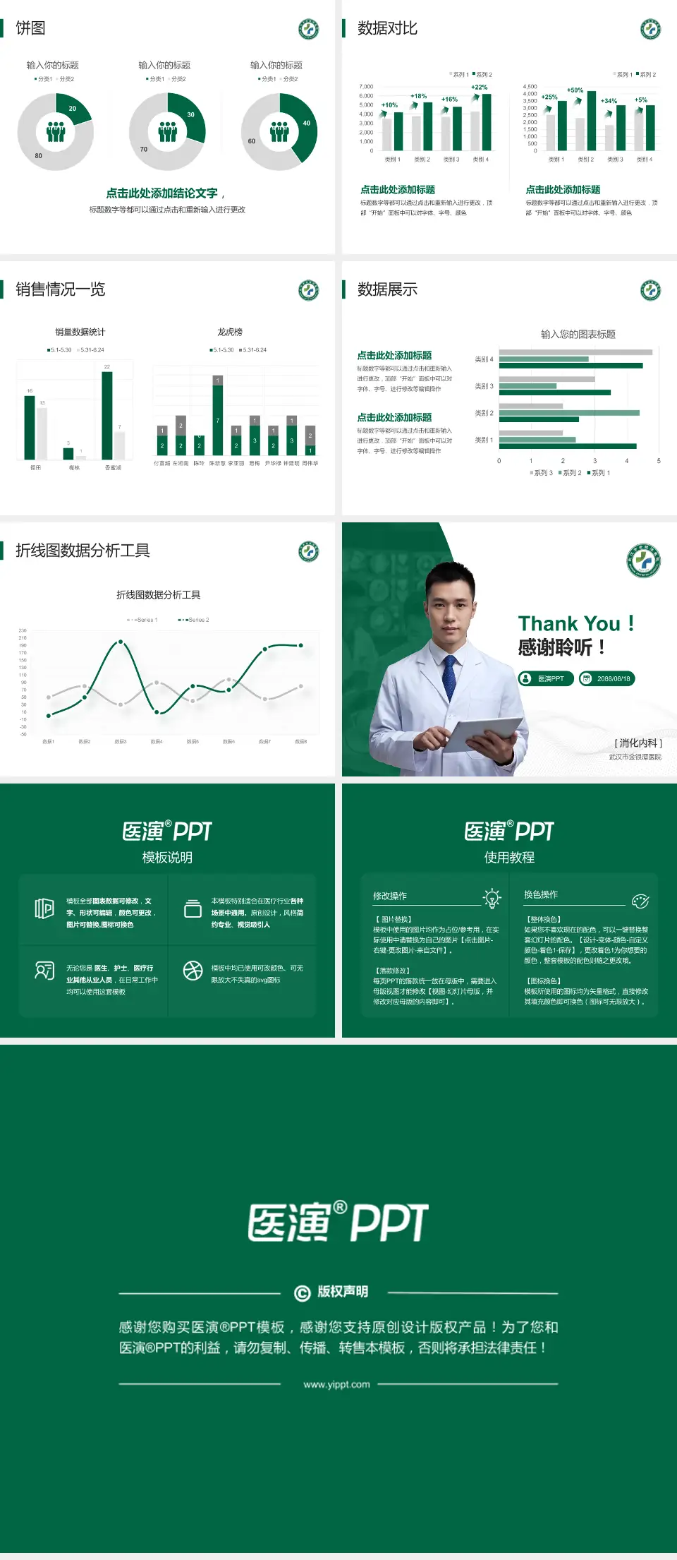 武汉市金银潭医院病例分享与讨论PPT模板4:3格式幻灯片预览图4