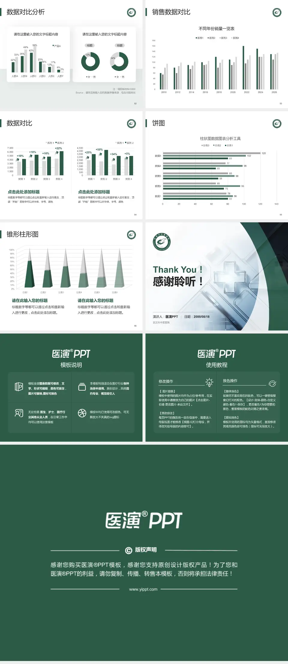 武汉市中医医院医疗行业比赛专用PPT模板4:3格式幻灯片预览图7