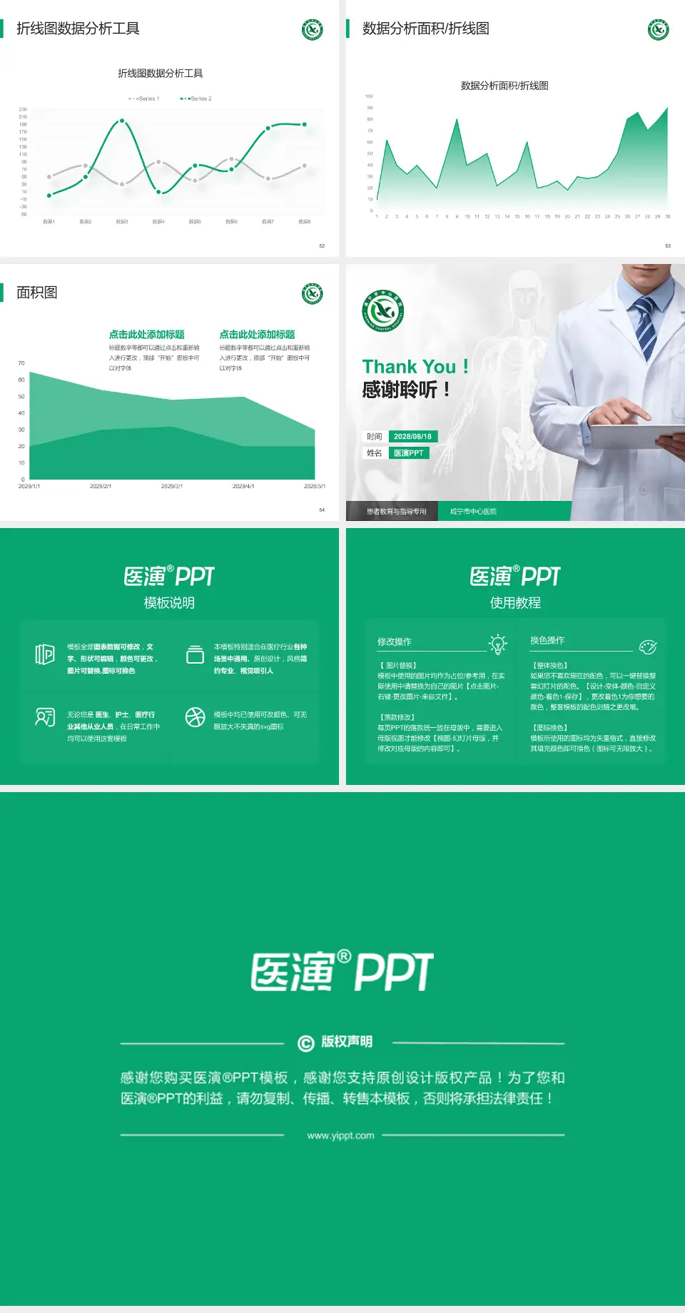 咸宁市中心医院患者教育与指导PPT模板4:3格式幻灯片预览图7