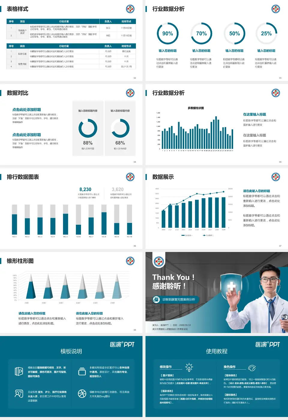 武汉市黄陂区人民医院前川百秀街老院医疗知识普及PPT模板16:9格式幻灯片预览图5