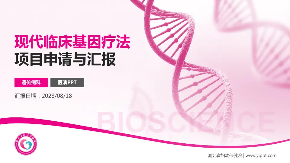 湖北省妇幼保健院项目申请与汇报PPT模板16:9格式PPT封面效果预览图