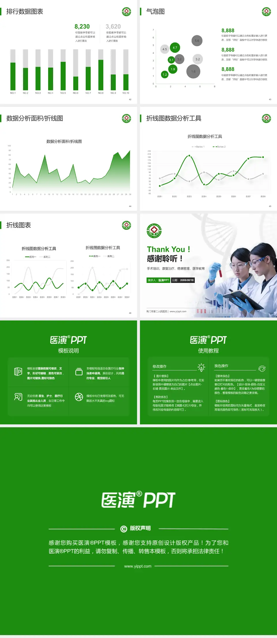荆门市第二人民医院科研成果展示PPT模板4:3格式幻灯片预览图6