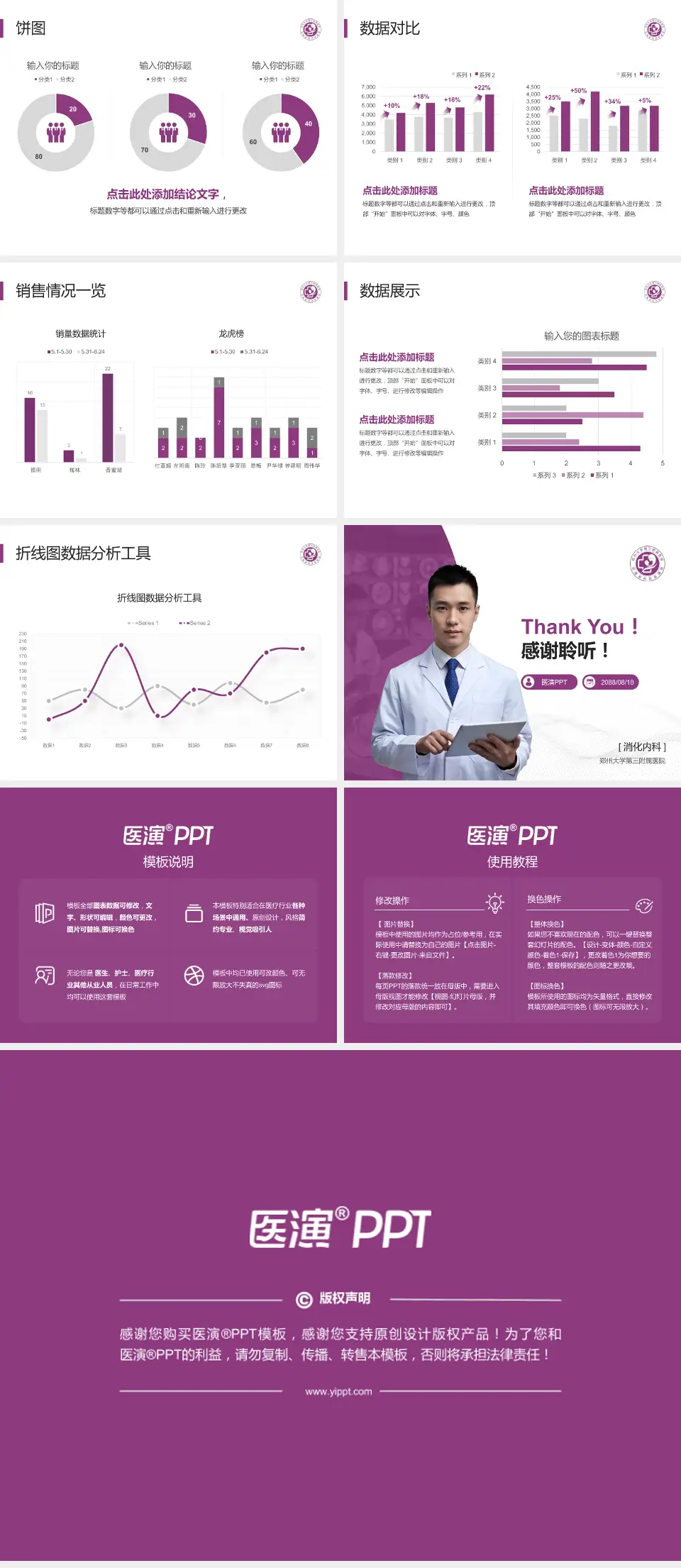 郑州大学第三附属医院病例分享与讨论PPT模板4:3格式幻灯片预览图4