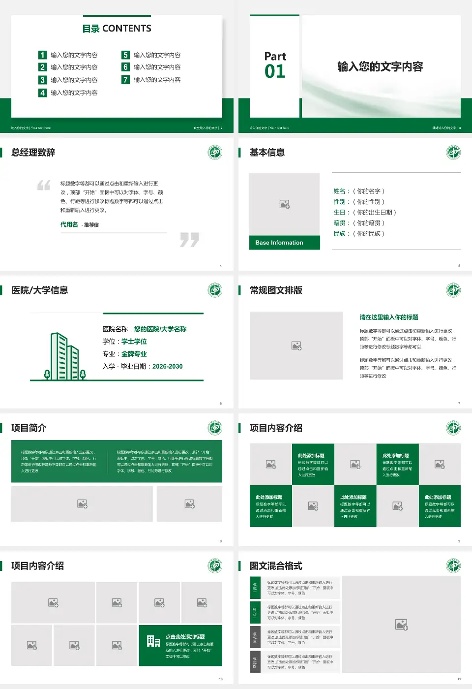 郸城县中医院个人求职应聘简历PPT模板16:9格式幻灯片预览图2