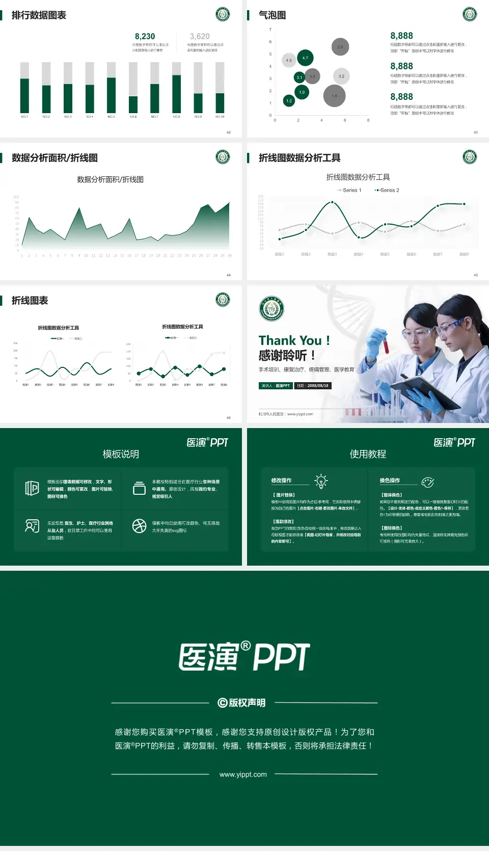 利川市人民医院科研成果展示PPT模板16:9格式幻灯片预览图6