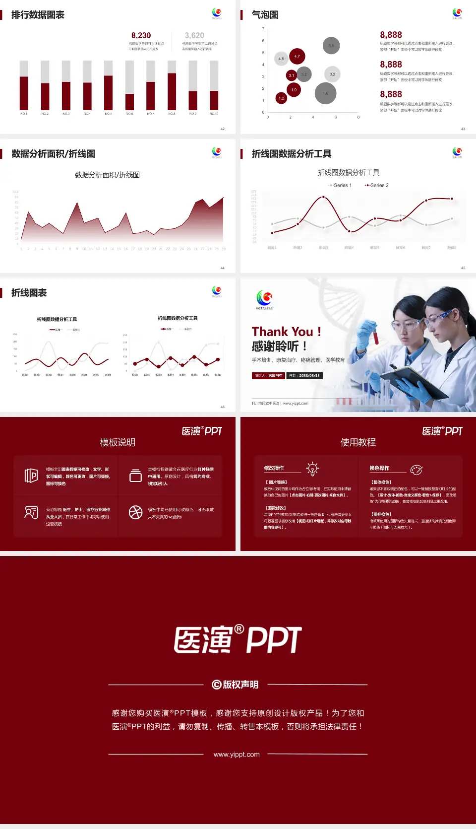 利川市民族中医院科研成果展示PPT模板16:9格式幻灯片预览图6