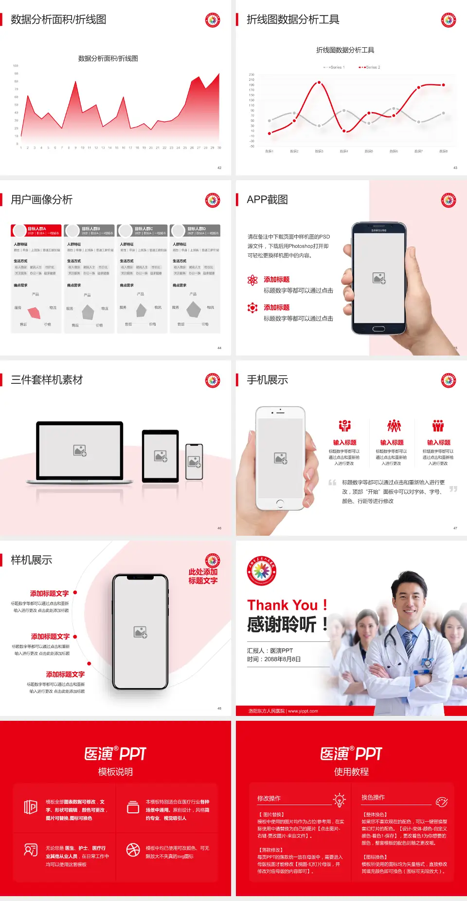 洛阳东方人民医院科室介绍与推广PPT模板4:3格式幻灯片预览图6