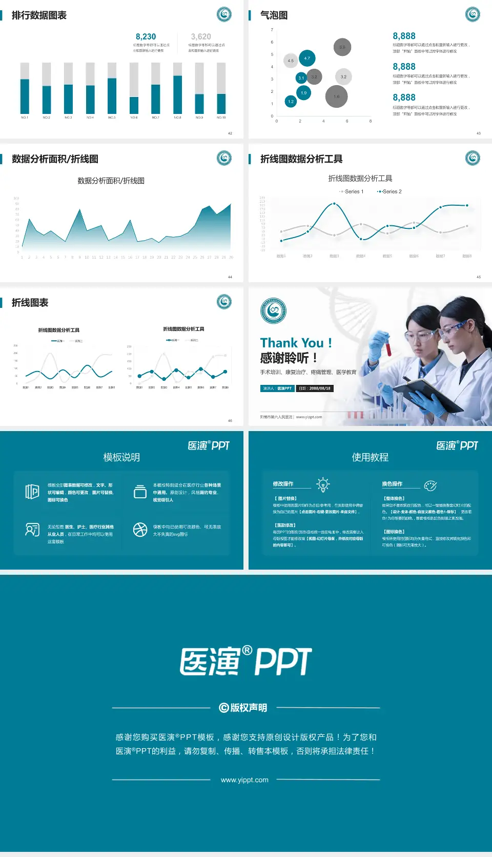 郑州市第六人民医院科研成果展示PPT模板16:9格式幻灯片预览图6