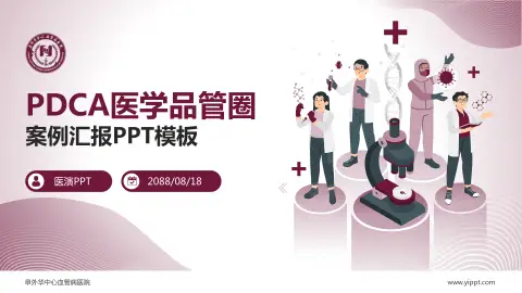 阜外华中心血管病医院品管圈PDCA演示专用PPT模板