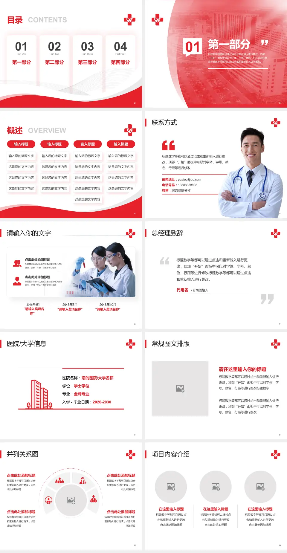 郑州阳城医院会议与研讨会PPT模板4:3格式幻灯片预览图2