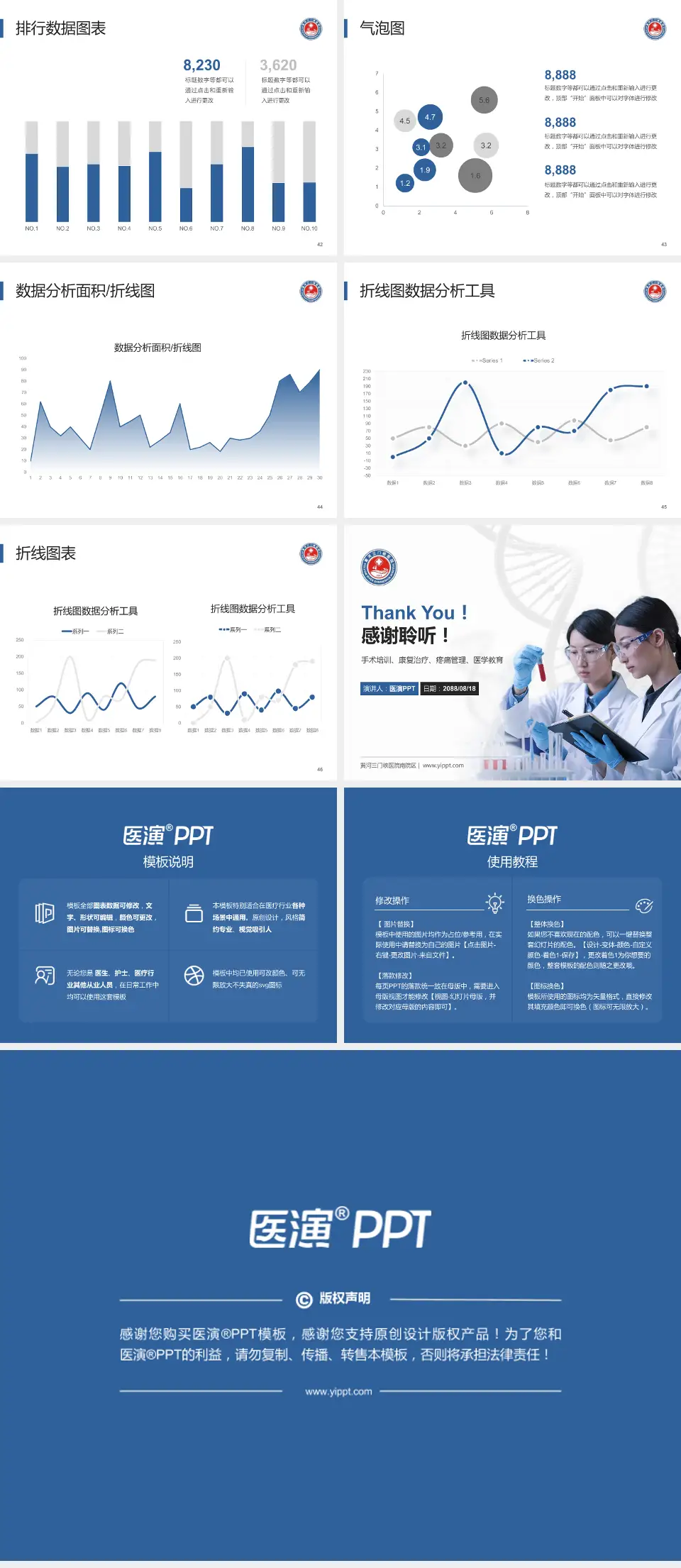 黄河三门峡医院南院区科研成果展示PPT模板4:3格式幻灯片预览图6