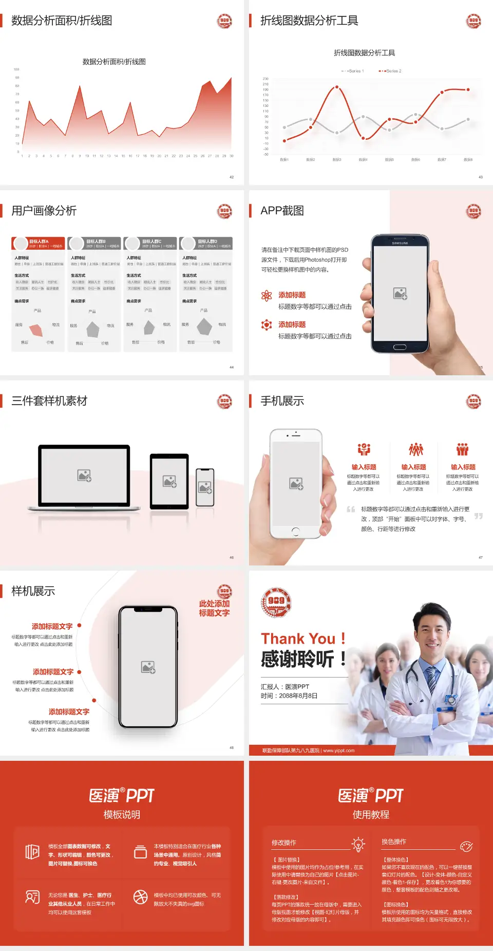 联勤保障部队第九八九医院科室介绍与推广PPT模板4:3格式幻灯片预览图6