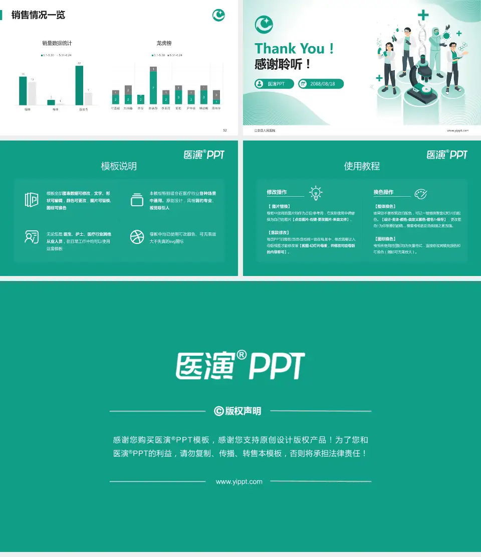 公安县人民医院品管圈PDCA演示专用PPT模板16:9格式幻灯片预览图7