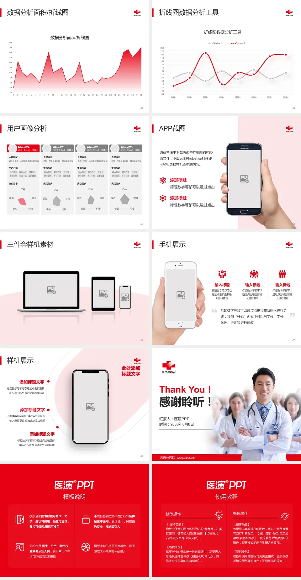 东风总医院科室介绍与推广PPT模板4:3格式幻灯片预览图6