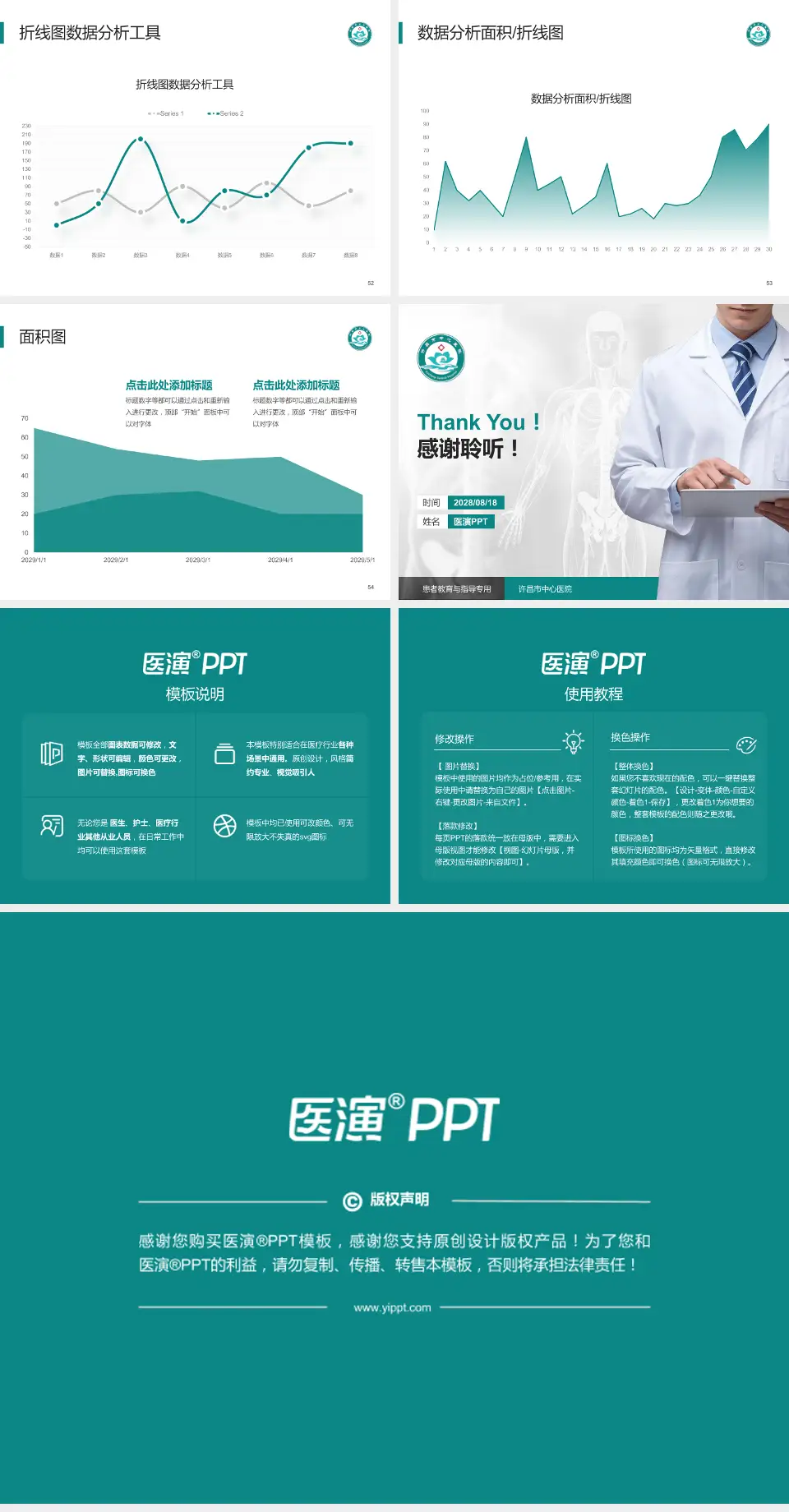 许昌市中心医院患者教育与指导PPT模板4:3格式幻灯片预览图7