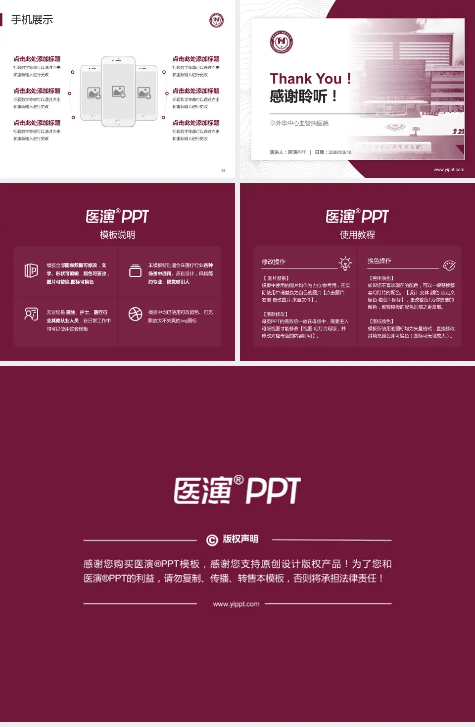 阜外华中心血管病医院医院管理报告PPT模板4:3格式幻灯片预览图7