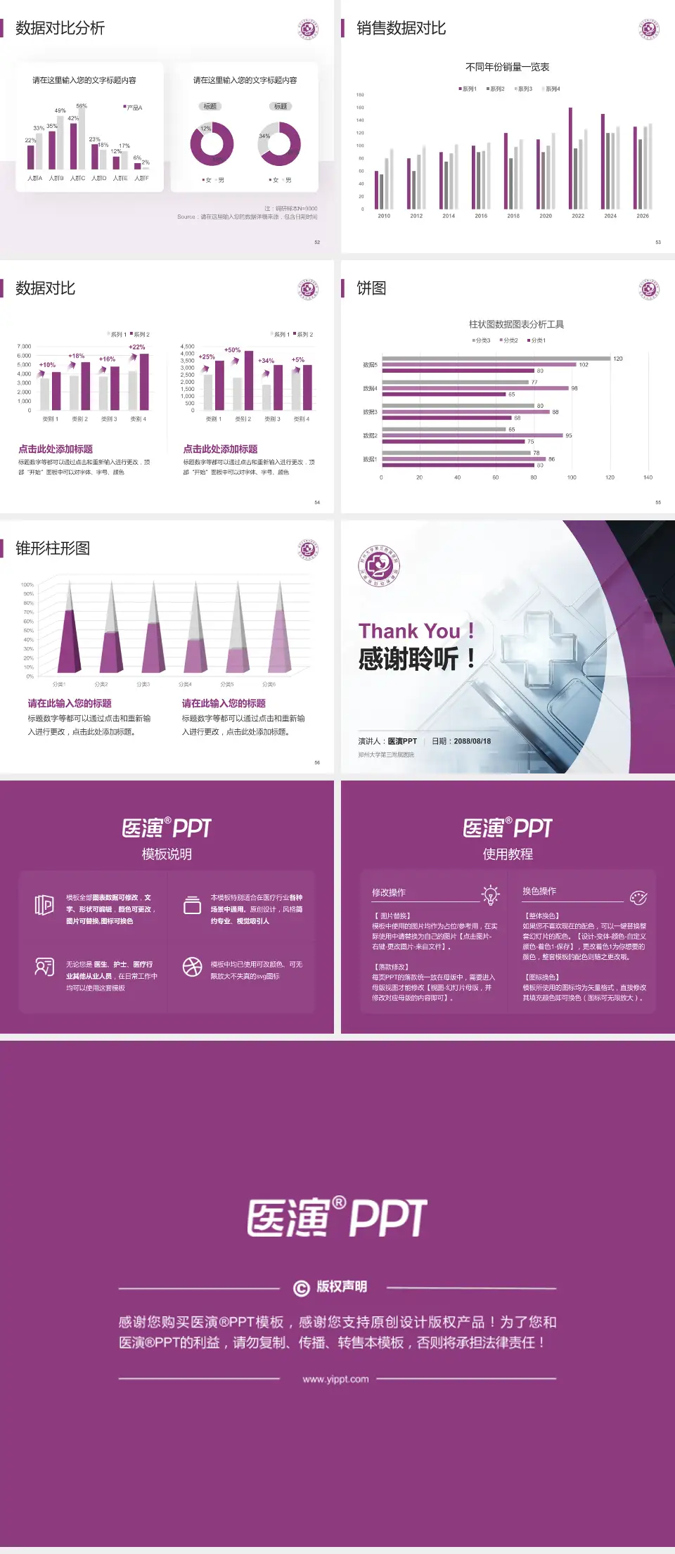 郑州大学第三附属医院医疗行业比赛专用PPT模板4:3格式幻灯片预览图7