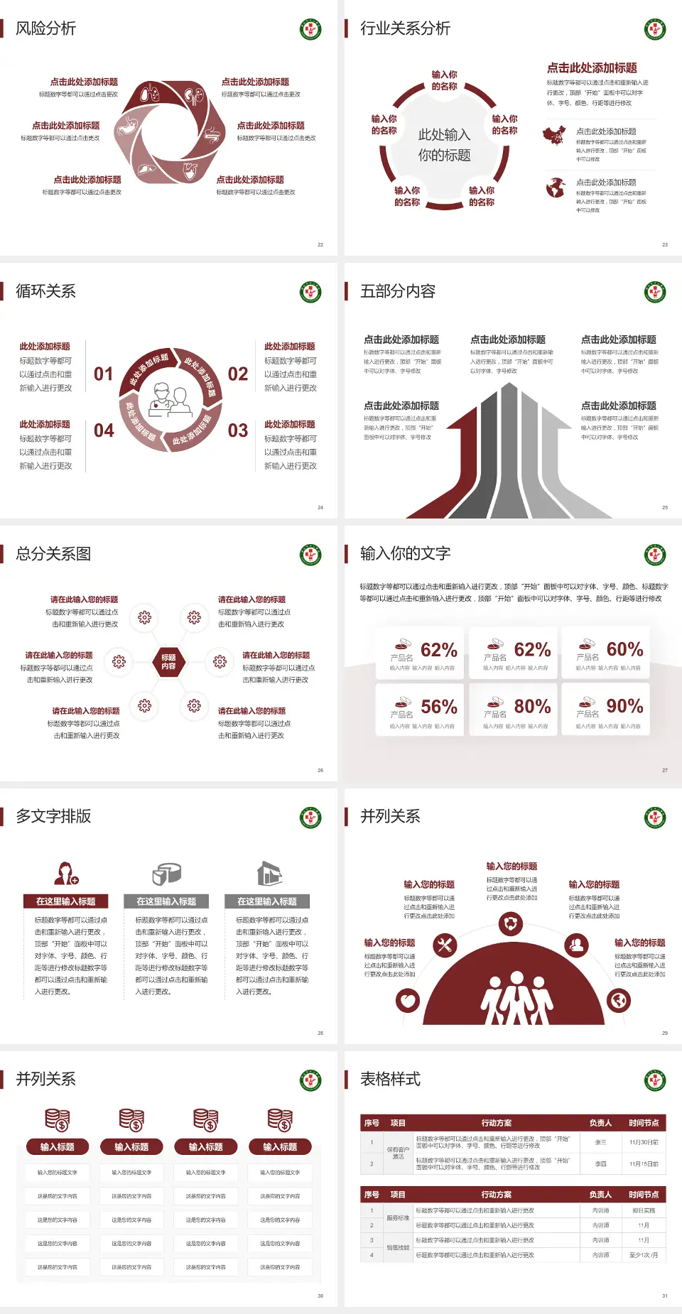 漯河市中心医院科室介绍与推广PPT模板4:3格式幻灯片预览图4