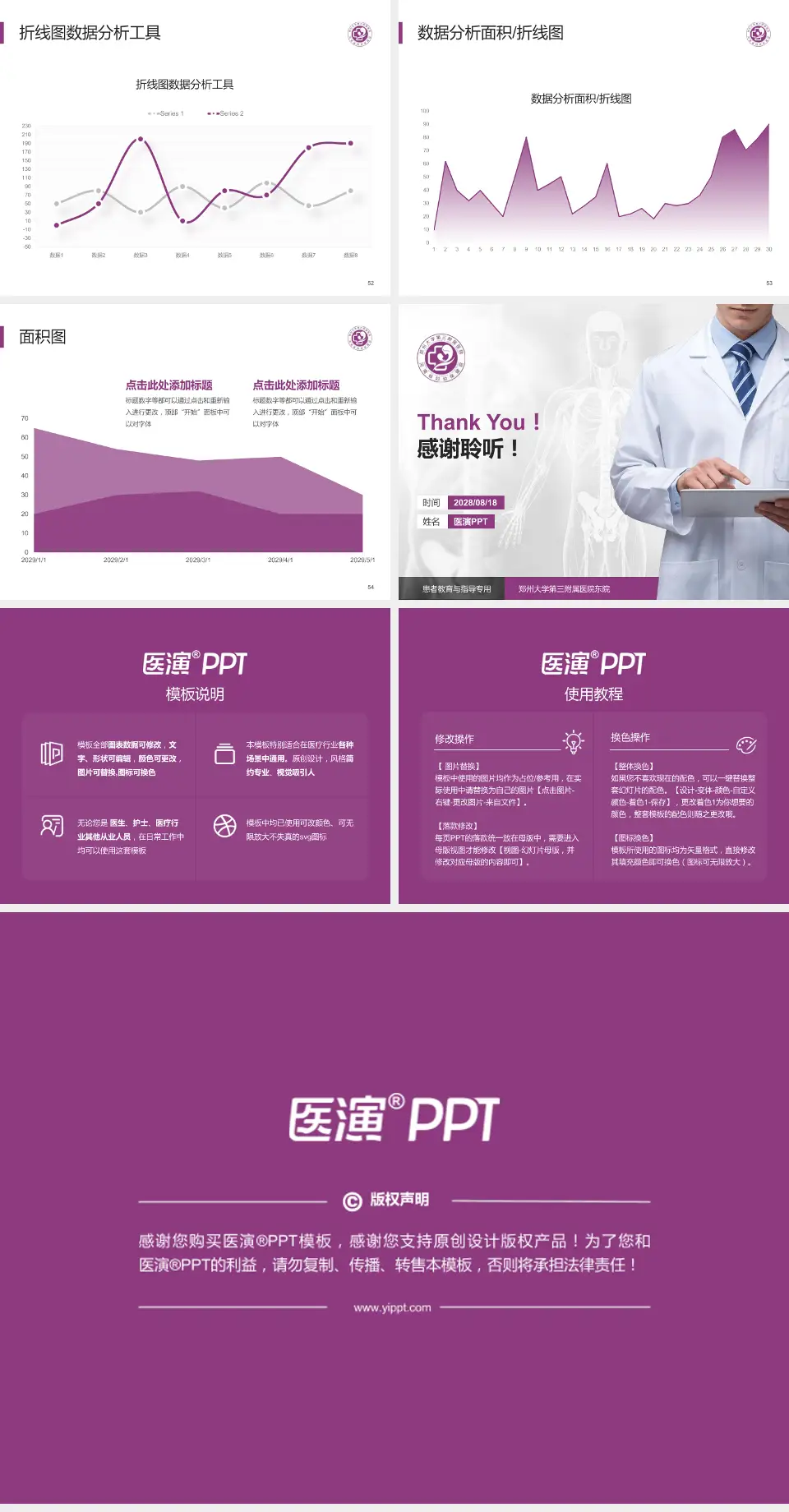 郑州大学第三附属医院东院患者教育与指导PPT模板4:3格式幻灯片预览图7