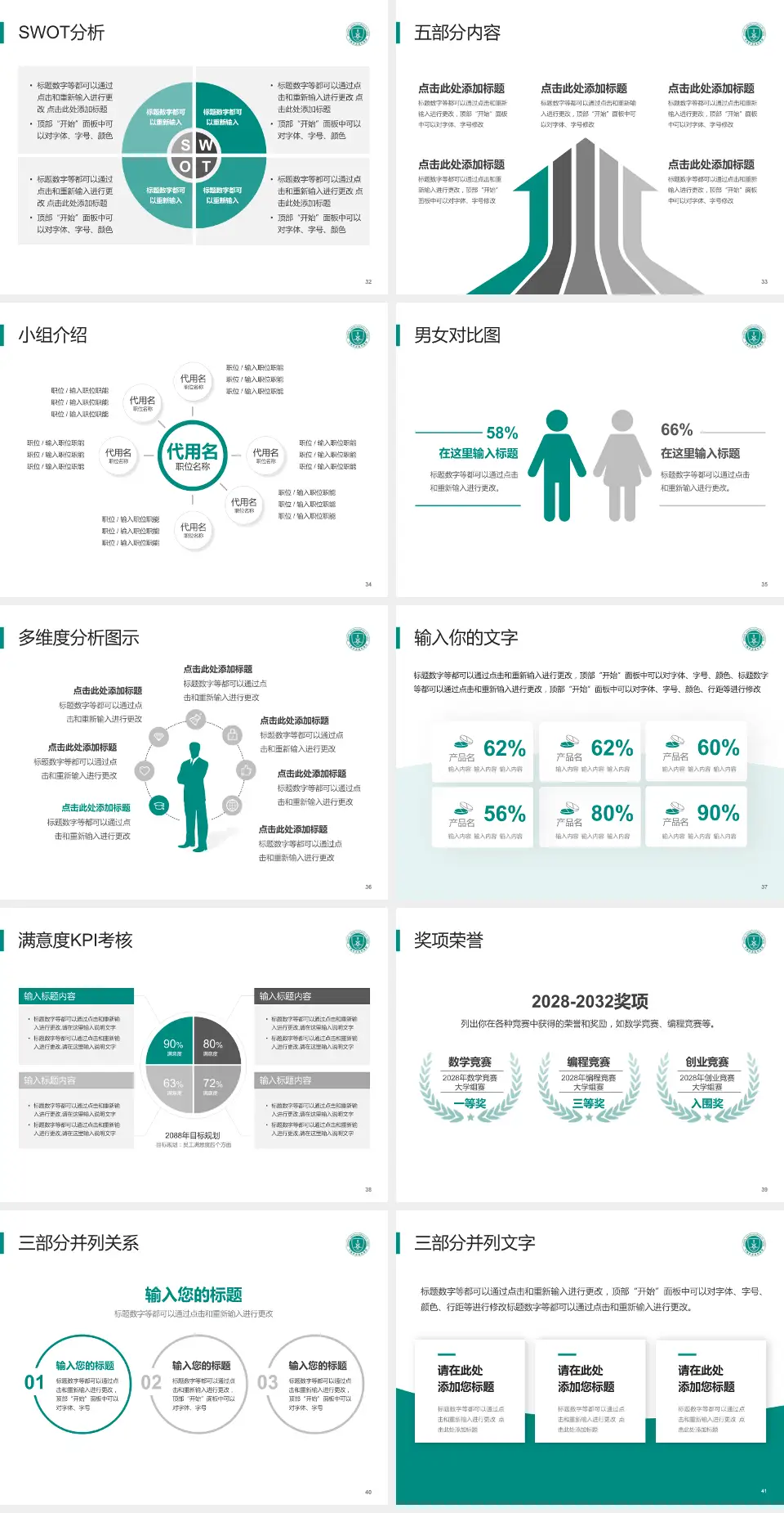 华中科技大学同济医学院附属协和医院医疗行业比赛专用PPT模板4:3格式幻灯片预览图5