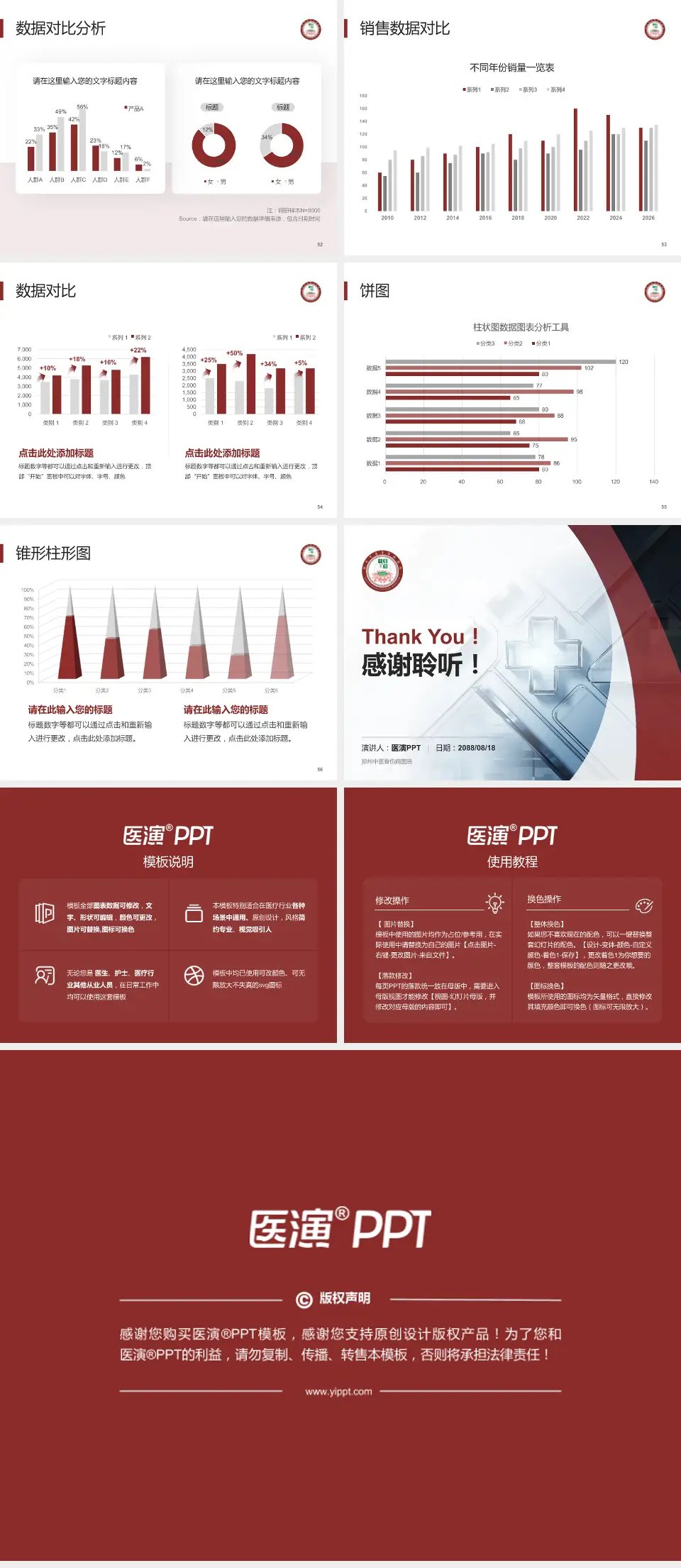 郑州中医骨伤病医院医疗行业比赛专用PPT模板4:3格式幻灯片预览图7