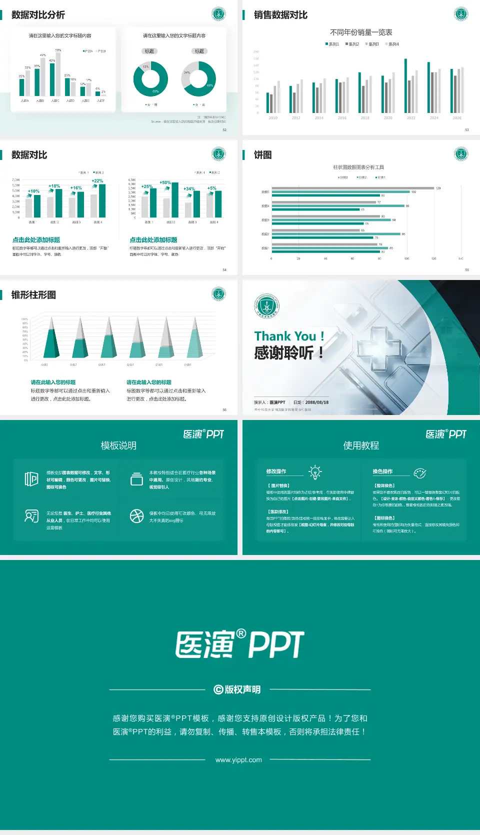 华中科技大学同济医学院附属协和医院医疗行业比赛专用PPT模板16:9格式幻灯片预览图7