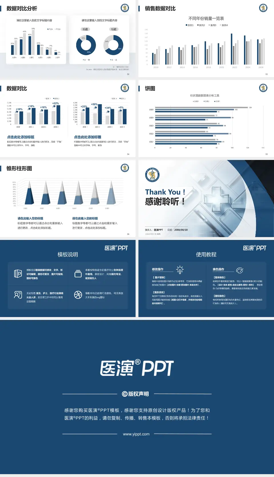 三峡大学仁和医院医疗行业比赛专用PPT模板16:9格式幻灯片预览图7