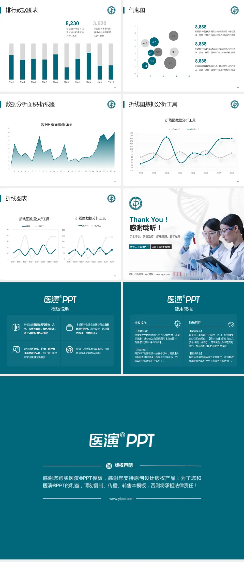 郑州大学附属郑州中心医院科研成果展示PPT模板4:3格式幻灯片预览图6